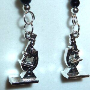 No 997 Handmade earrings with Tibetan silver charms and polished stones
